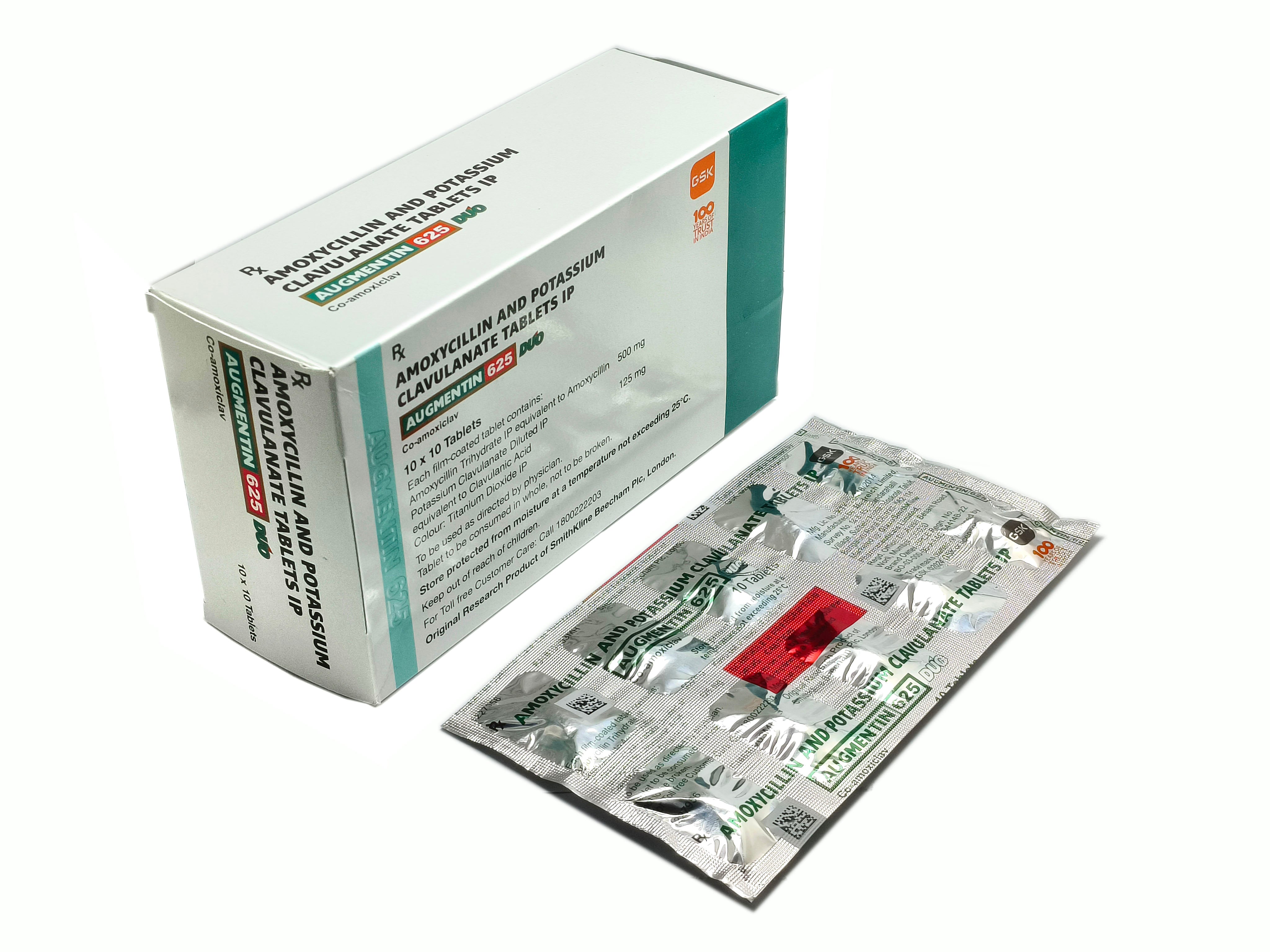 Augmentin 625 Duo (Amoxicillin 500mg + Clavulanic acid 125mg)