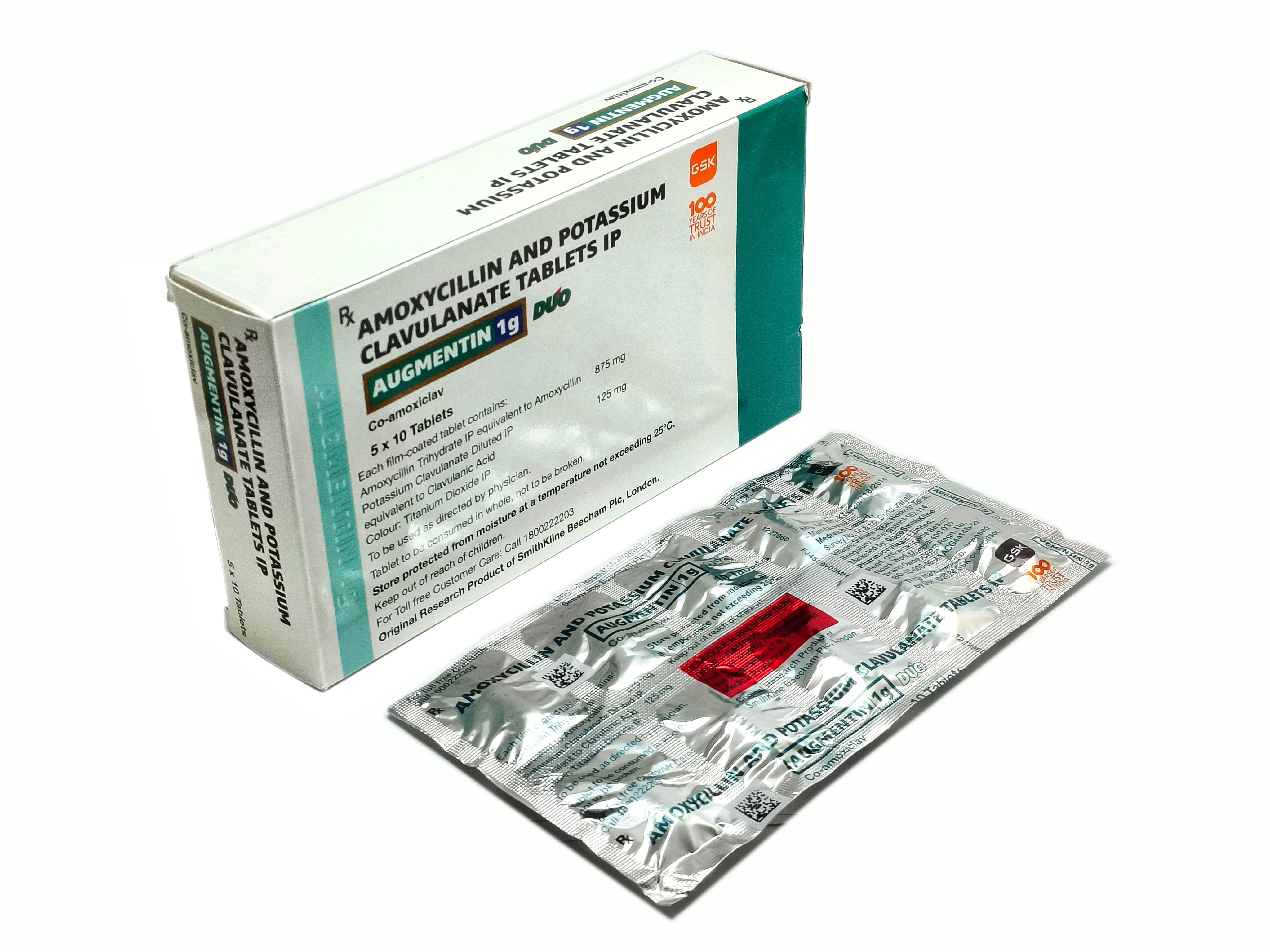 Augmentin 375 (Amoxicillin 250mg + Clavulanic acid 125mg)