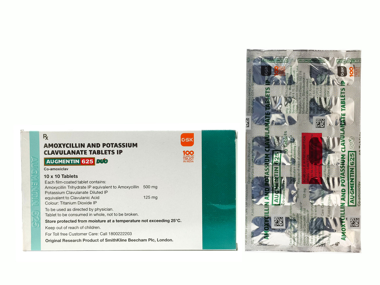 Augmentin 625 Duo (Amoxicillin 500mg + Clavulanic acid 125mg)