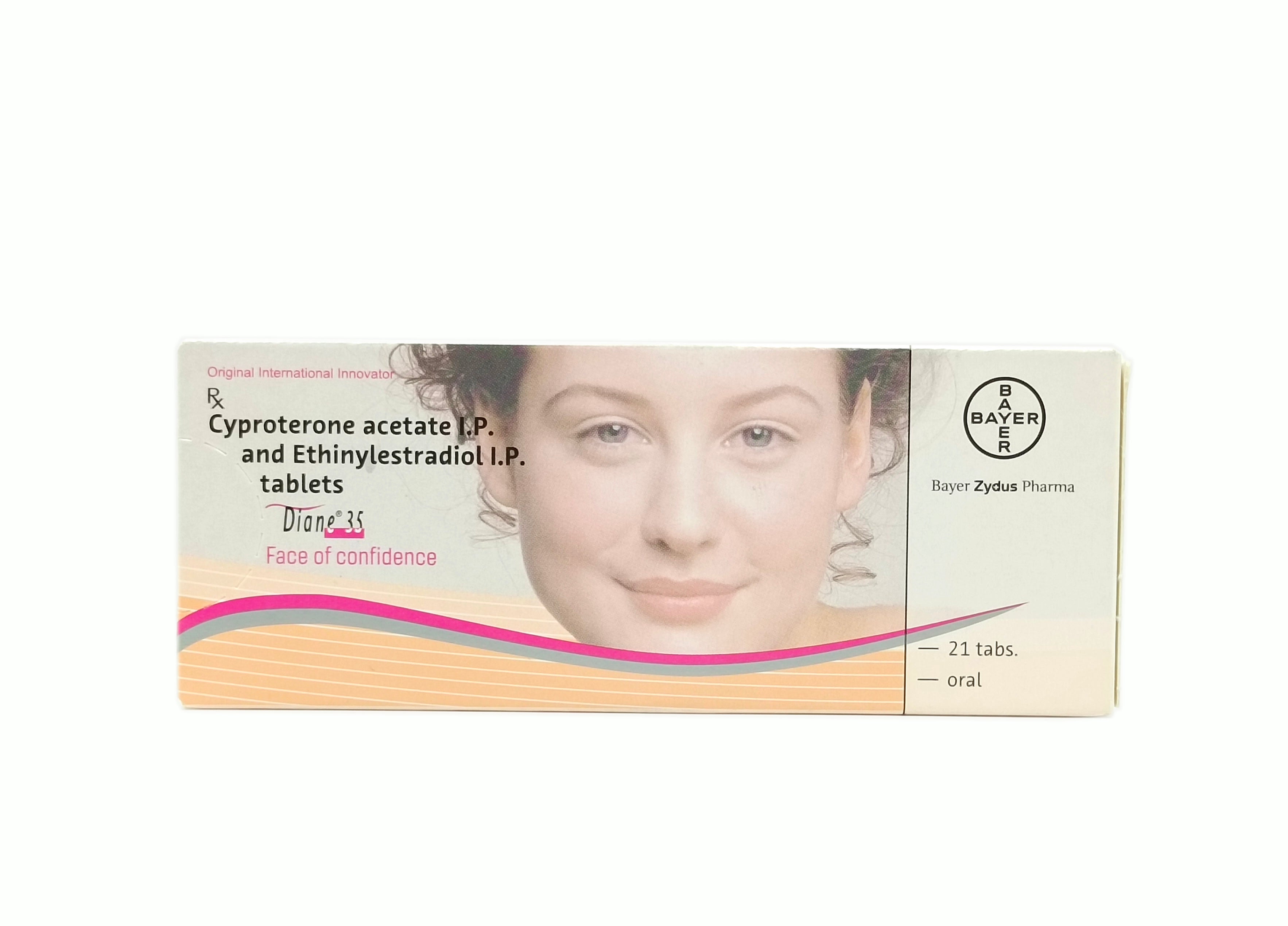 Diane 35 Tablet (Cyproterone 2mg +  Ethinyl Estradiol 0.035mg)