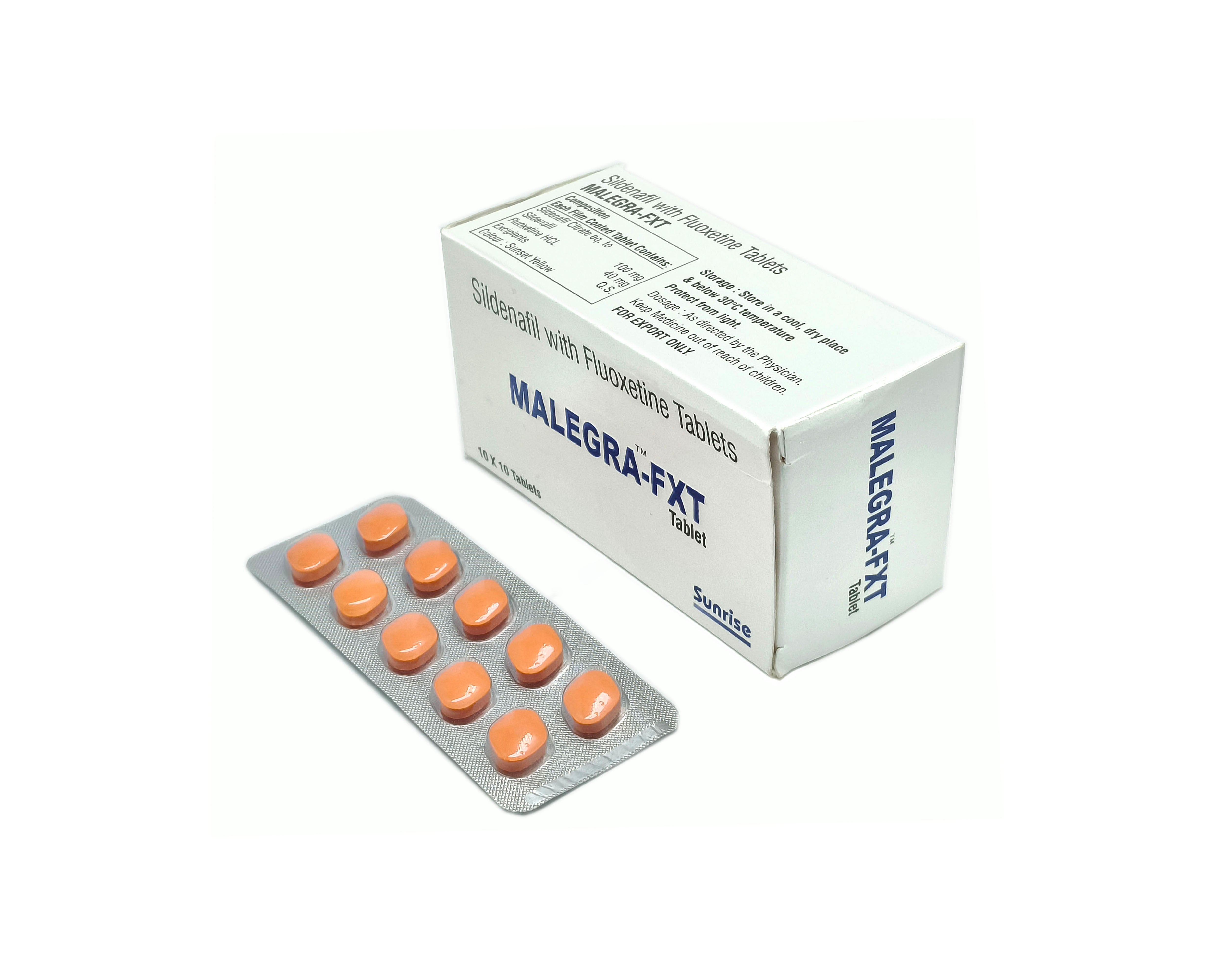Malegra FXT (Sildenafil Citrate 100mg + Fluoxetine 30mg)